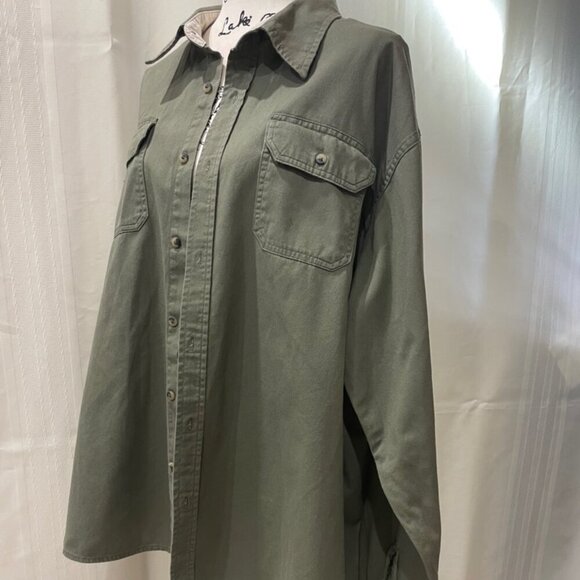 Wrangler Military Green premium quality Long sleeve Shirt size XXL - Picture 6 of 14